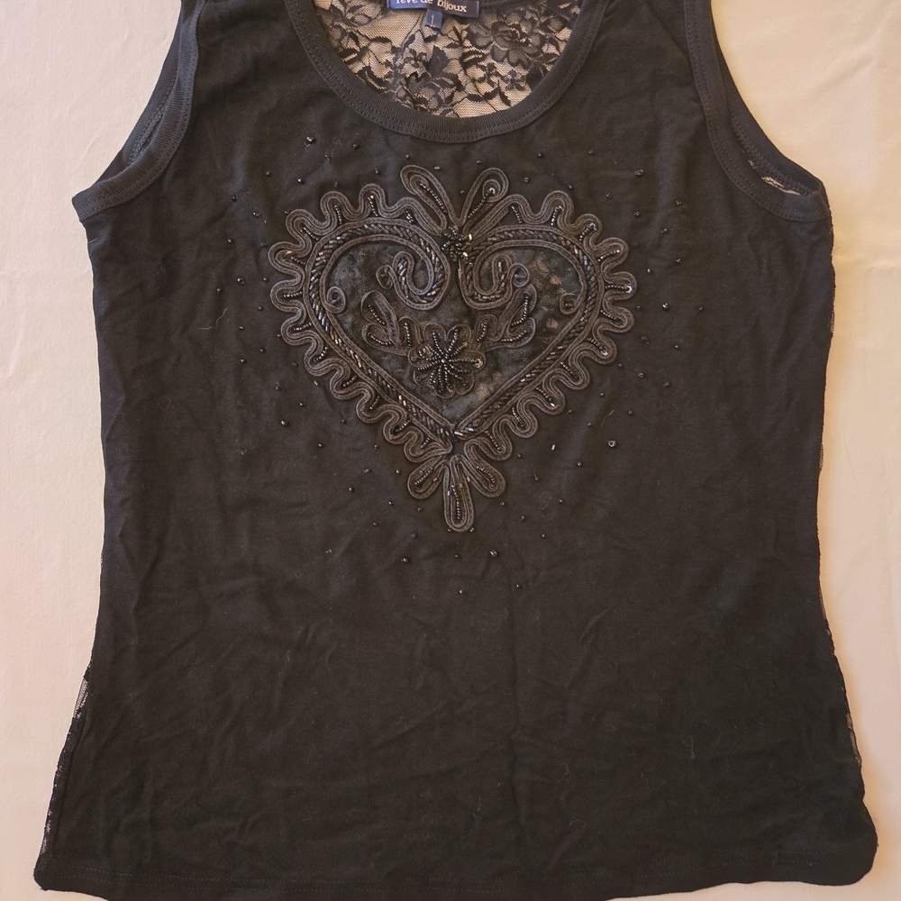 Rue21 Black Mini Skirt with Heart Embellishment